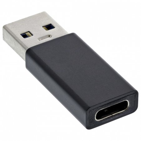 InLine 35810 changeur de genre de câble USB A male USB 3.1 C Noir