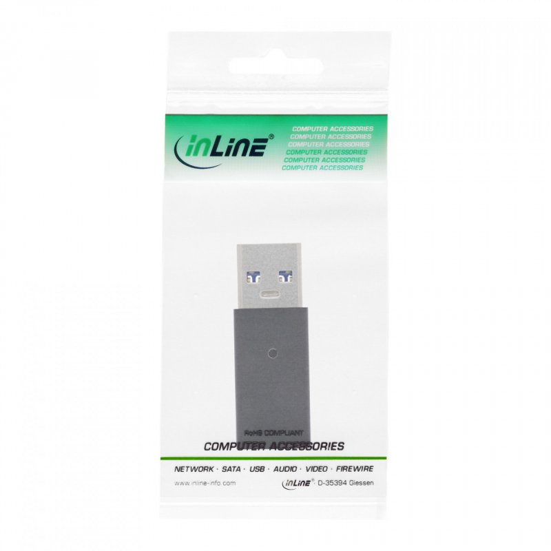InLine® USB 3.2 Gen.2 Adapter USB-A Stecker auf USB Typ-C Buchse