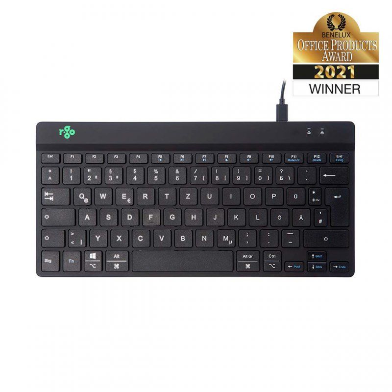 R-Go Tools Compact Break R-Go Clavier , QWERTZ (DE), noir, filaire