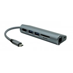 ProXtend USBC-MULTI7-001 station d'accueil Avec fil USB 3.2 Gen 1 (3.1 Gen 1) Type-C Gris