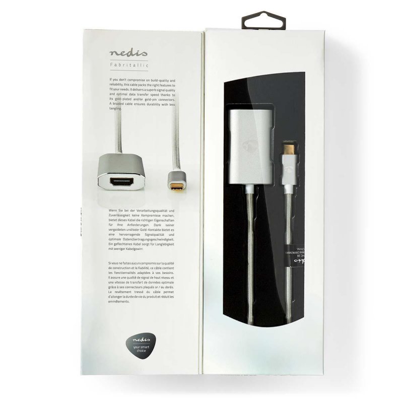 Nedis USB-Adapter | USB 3.2 Gen 1 | USB-C™ Stecker | HDMI™ | Power delivery | 2.00 m | rund | Vergoldet | Geflochten