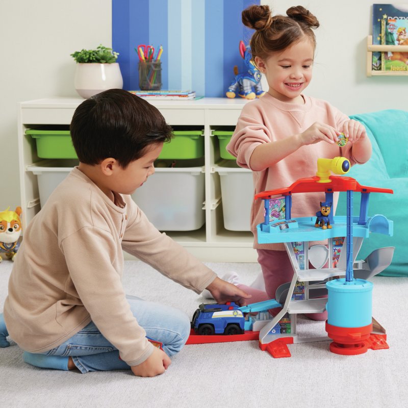 PAW Patrol Lookout Tower Playset with Toy Car Launcher, 2 Chase Action Figures, Chase’s Police Cruiser and Accessories