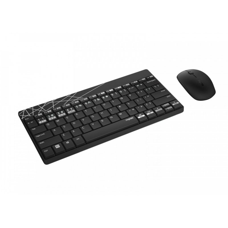 Rapoo 8000M clavier Souris incluse Bluetooth QWERTZ Allemand Noir