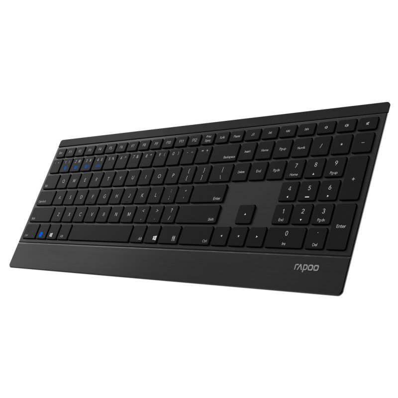 Rapoo 9500M clavier Souris incluse RF sans fil QWERTZ Allemand Noir