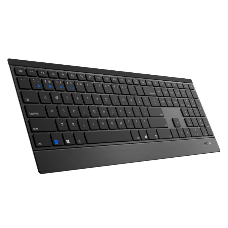 Rapoo 9500M keyboard Mouse included RF Wireless QWERTZ German Black
