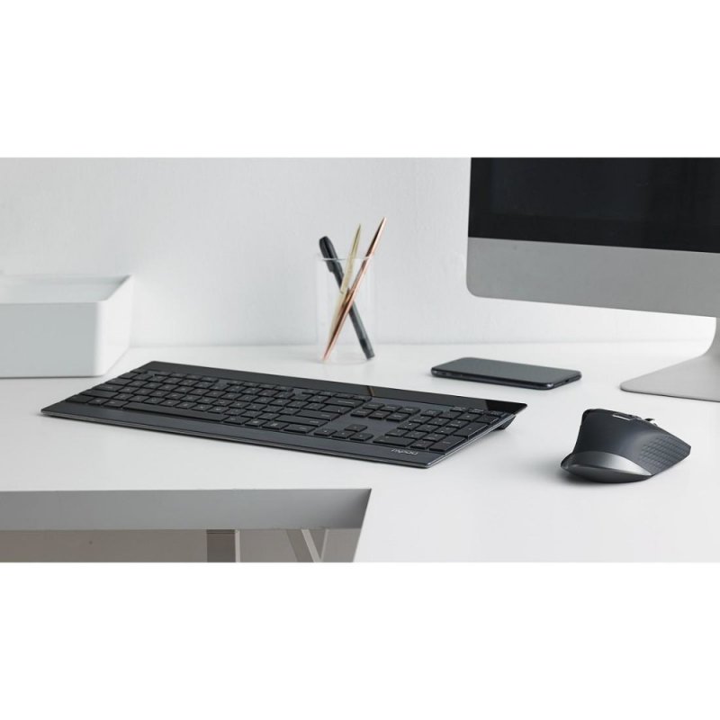 Rapoo Kabelloses ultraflaches Multi-Mode-Deskset "9900M",schwarz kabellose Multimodus-Verbindung - ultraflaches Design,
