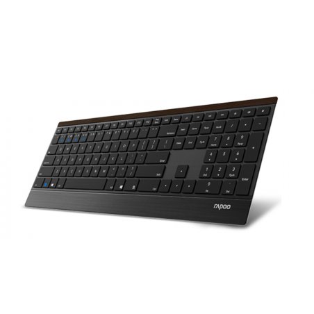 Rapoo Kabellose Ultraflache Multi-Mode-Tastatur "E9500M" schwarz Drahtlose Multimodus-Verbindung