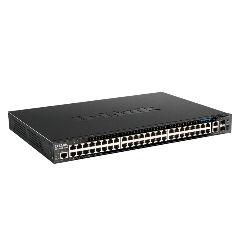 D-Link DGS-1520-52MP Géré L3 Gigabit Ethernet (10/100/1000) Connexion Ethernet, supportant l'alimentation via ce port 