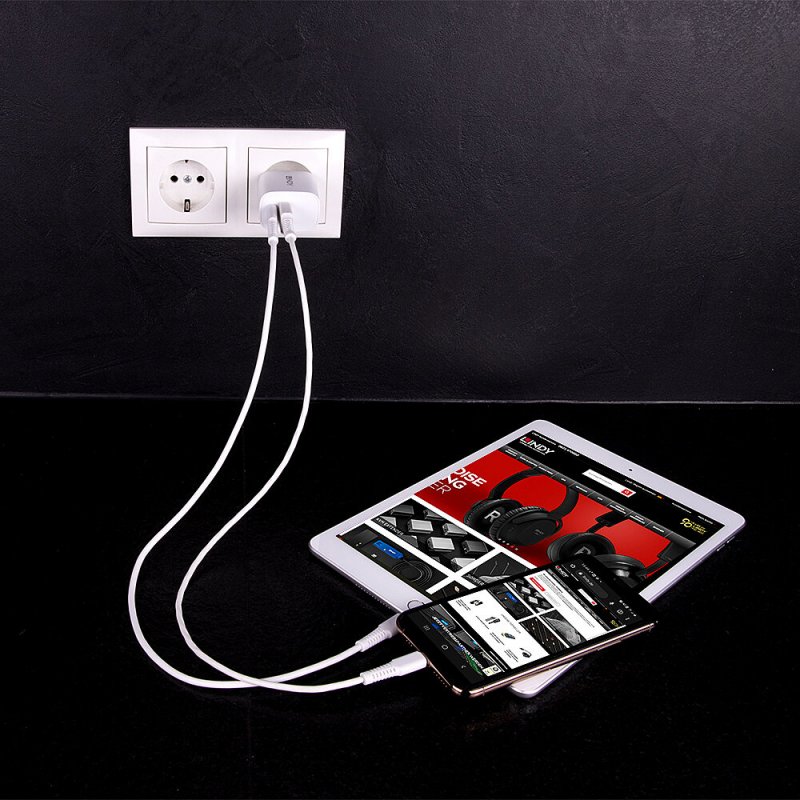 LINDY 20W USB Type A & C Charger