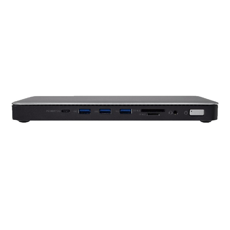 V7 DOCKTB4PT notebook dock/port replicator Wired Thunderbolt 4 Black, Silver