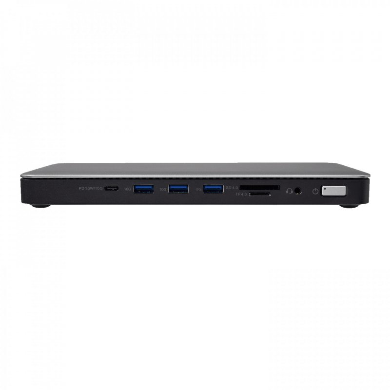 V7 DOCKTB4PT notebook dock/port replicator Wired Thunderbolt 4 Black, Silver