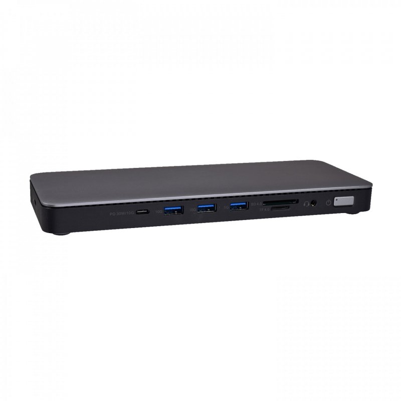 V7 DOCKTB4PT notebook dock/port replicator Wired Thunderbolt 4 Black, Silver