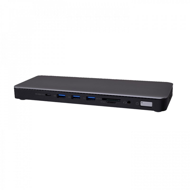 V7 DOCKTB4PT notebook dock/port replicator Wired Thunderbolt 4 Black, Silver