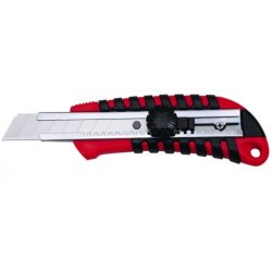Cutter universel plastique Wedo Pro 18mm (Rouge/Noir)