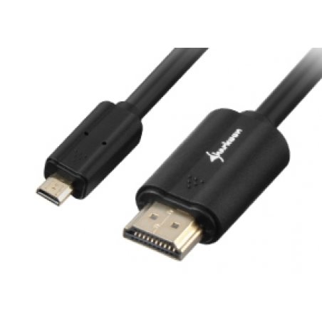 Sharkoon 1.5m, HDMI/Micro HDMI câble HDMI 1,5 m HDMI Type A (Standard) HDMI Type D (Micro) Noir