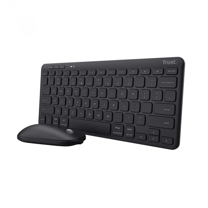 Trust Lyra clavier Souris incluse RF sans fil + Bluetooth AZERTY Français Noir