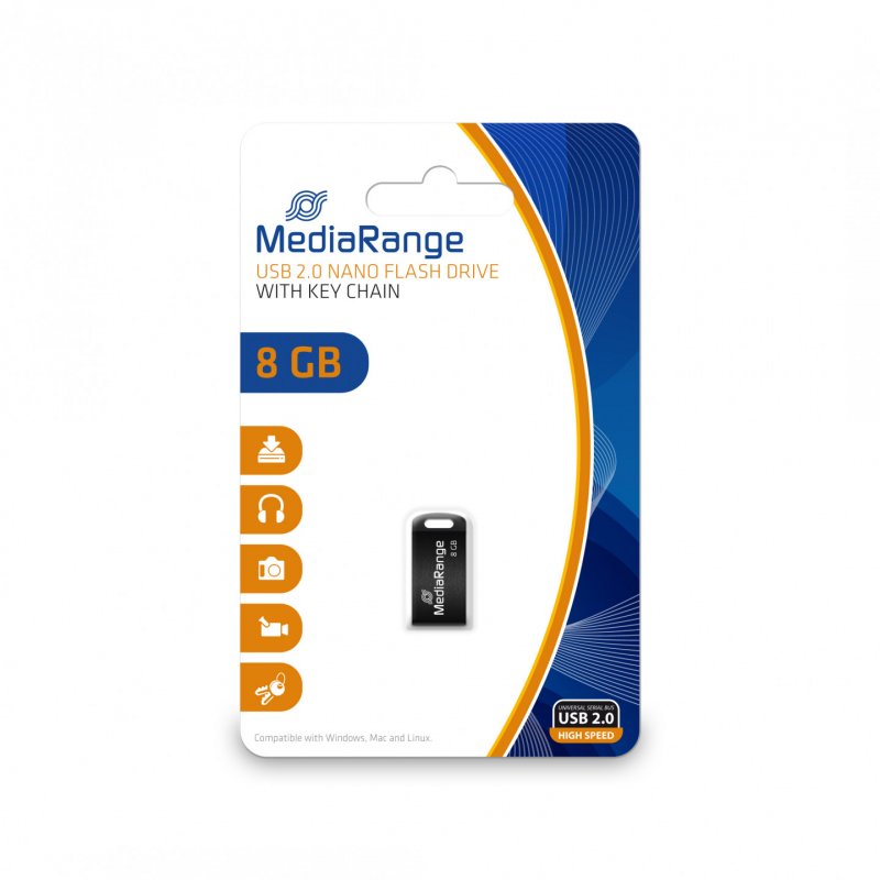 Mediarange USB Nano 8GB         bk U2  MR920