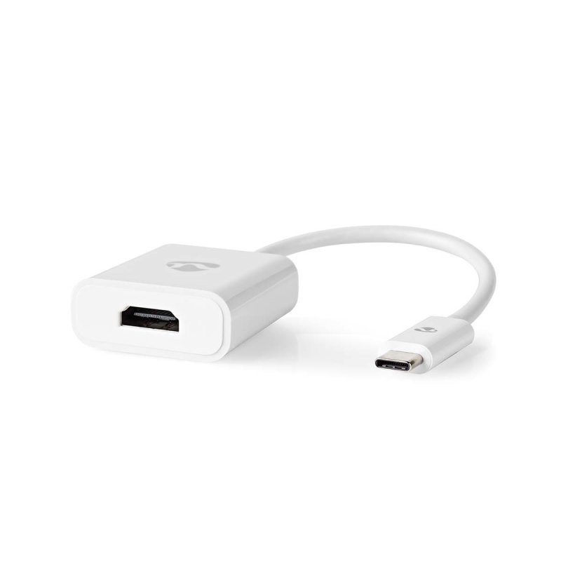 Nedis USB-Adapter USB 3.2 Gen1 - USB-C™ Stecker, HDMI™ Ausgang, 0.20 m, rund, vernickelt, PVC, weiß