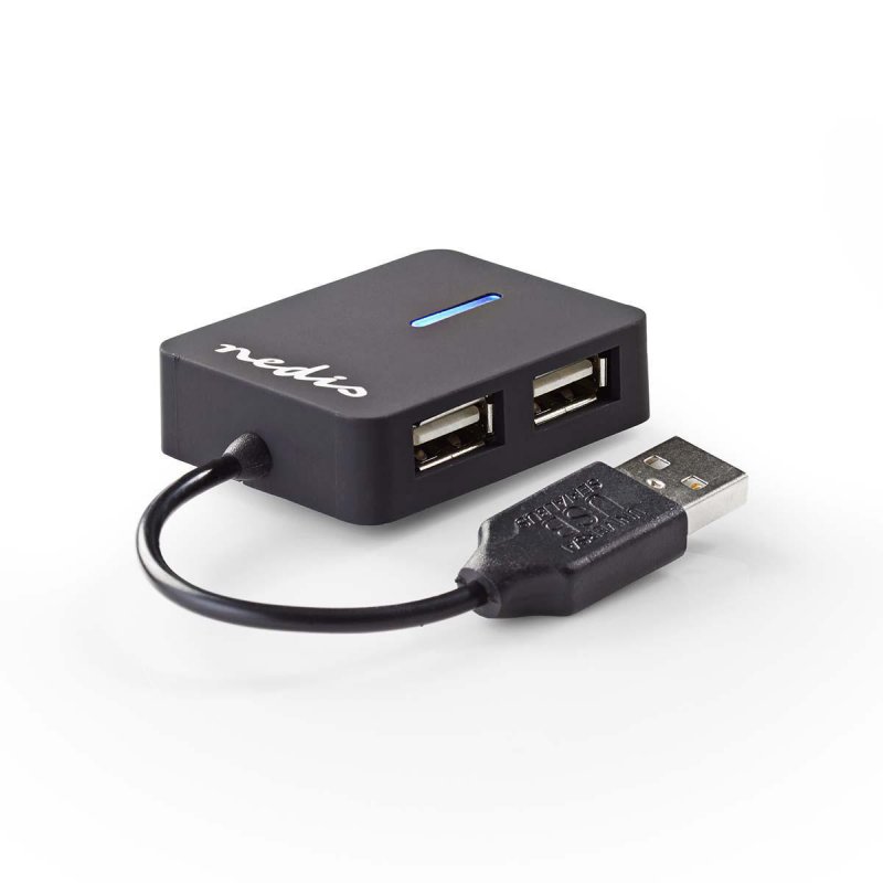 Nedis USB-Hub USB-A Stecker - 4x USB A, 4-Port port(s), USB 2.0, Stromversorgung über USB