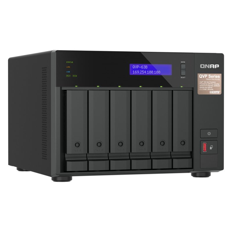 QNAP QVP-63B NAS/storage server Tower Ethernet LAN Black