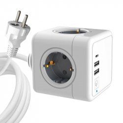Microconnect MC-CUBE015USBC power extension 1.5 m 4 AC outlet(s) Indoor White