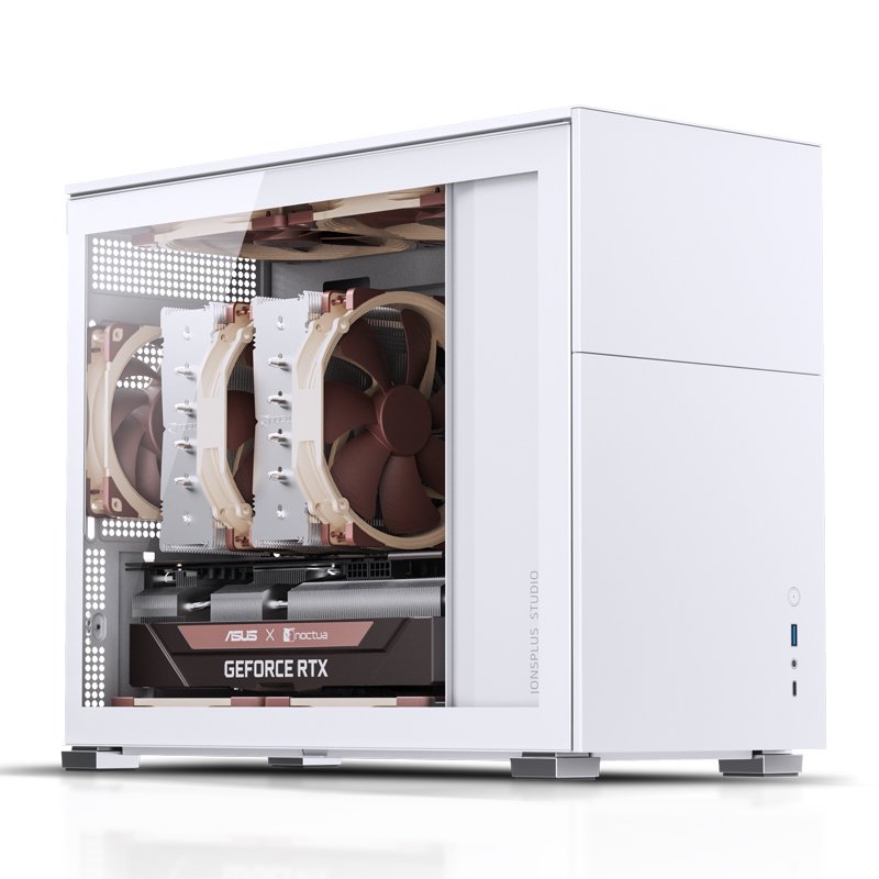 Jonsbo D31 mATX Gehäuse, Tempered Glass - weiß