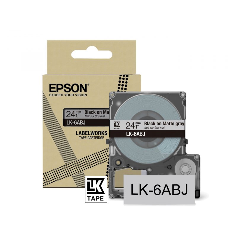 Epson C53S672088 ruban d'étiquette Noir sur gris LK