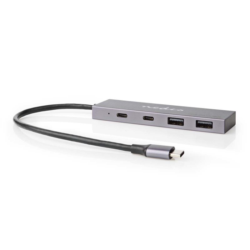 Nedis UHUBU3450AT interface hub USB 3.2 Gen 2 (3.1 Gen 2) Type-C 10000 Mbit/s Anthracite