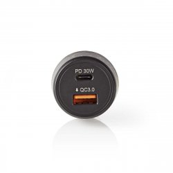 Nedis Auto-Ladegerät 48 W 2x 3.0 A - Anzahl der Ausgänge: 2, Port Type: USB-A / USB-C™, Automatische Spannungswahl