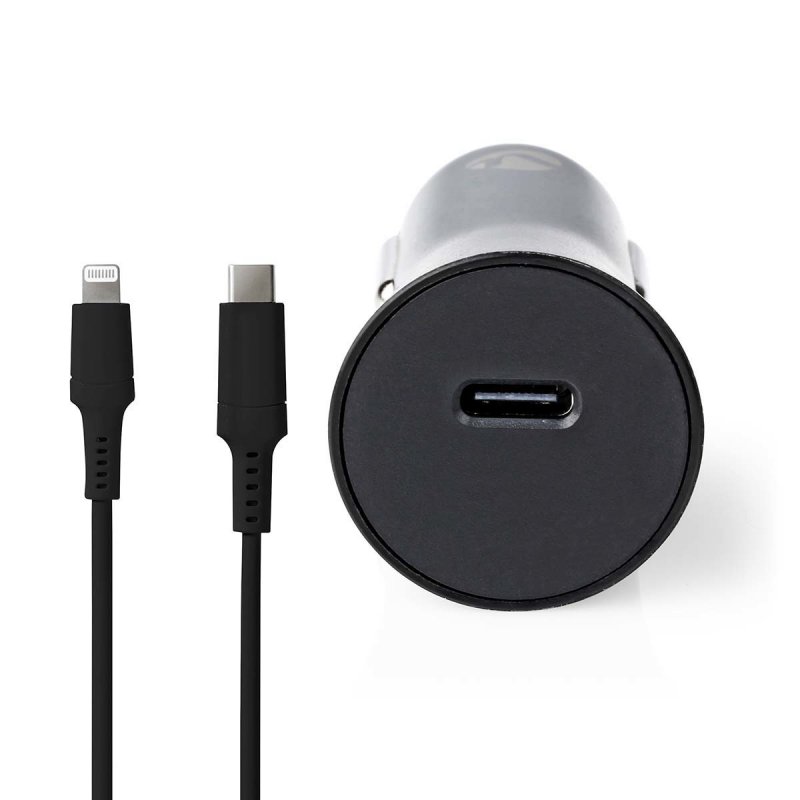 Nedis Auto-Ladegerät 20W 1.67 2.22 3.0 A - Anzahl der Ausgänge: 1, Port Type: USB-C™, Lightning 8-Pin (Lose) Kabel, 