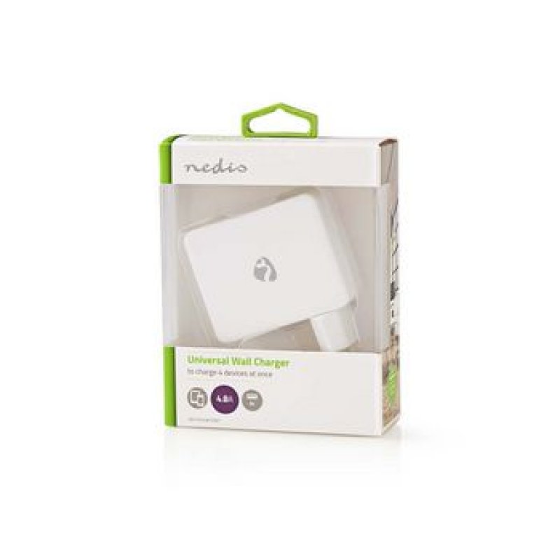 Nedis WCHAU481AWT chargeur d'appareils mobiles Smartphone, Tablette Blanc Secteur