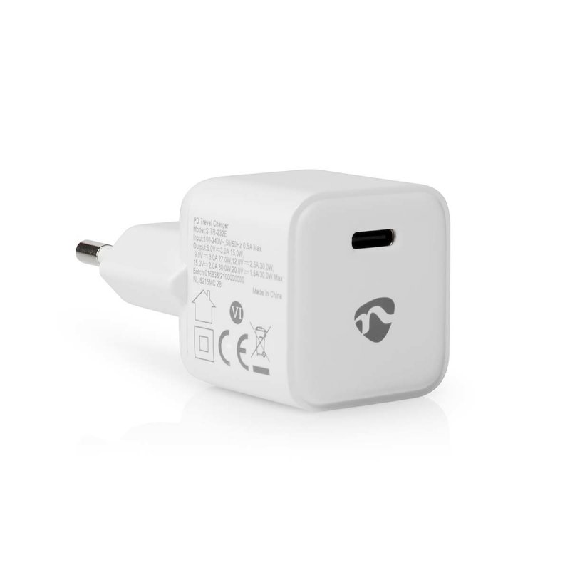 Nedis WCMPD30W100WT mobile device charger Smartphone, Tablet White AC Indoor