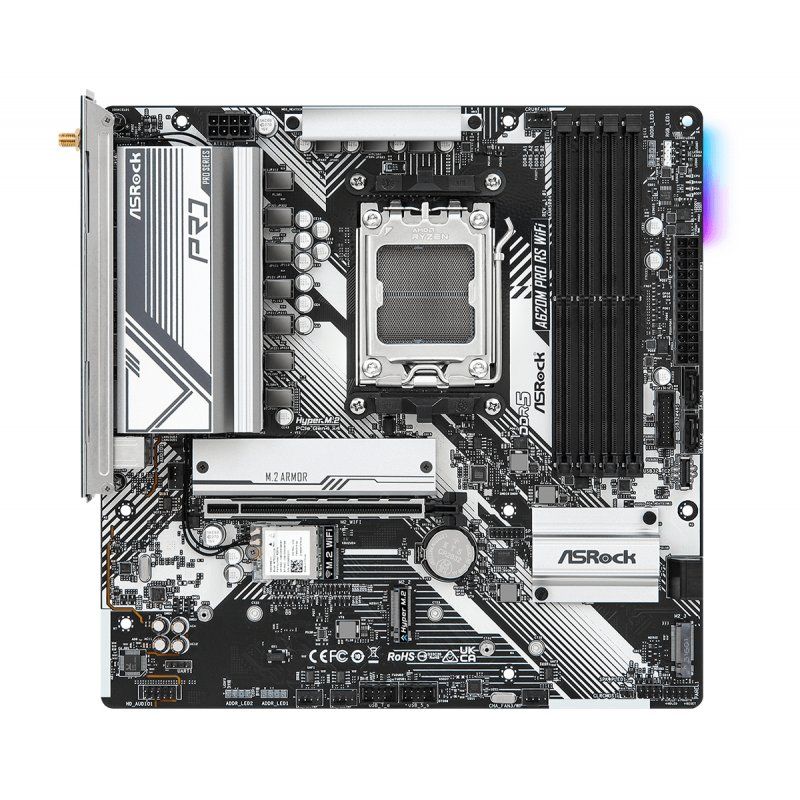 Asrock A620M Pro RS WiFi AMD A620 Emplacement AM5 micro ATX