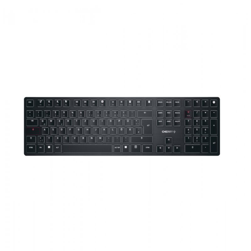 CHERRY KW X ULP keyboard USB + RF Wireless + Bluetooth QWERTZ German Black