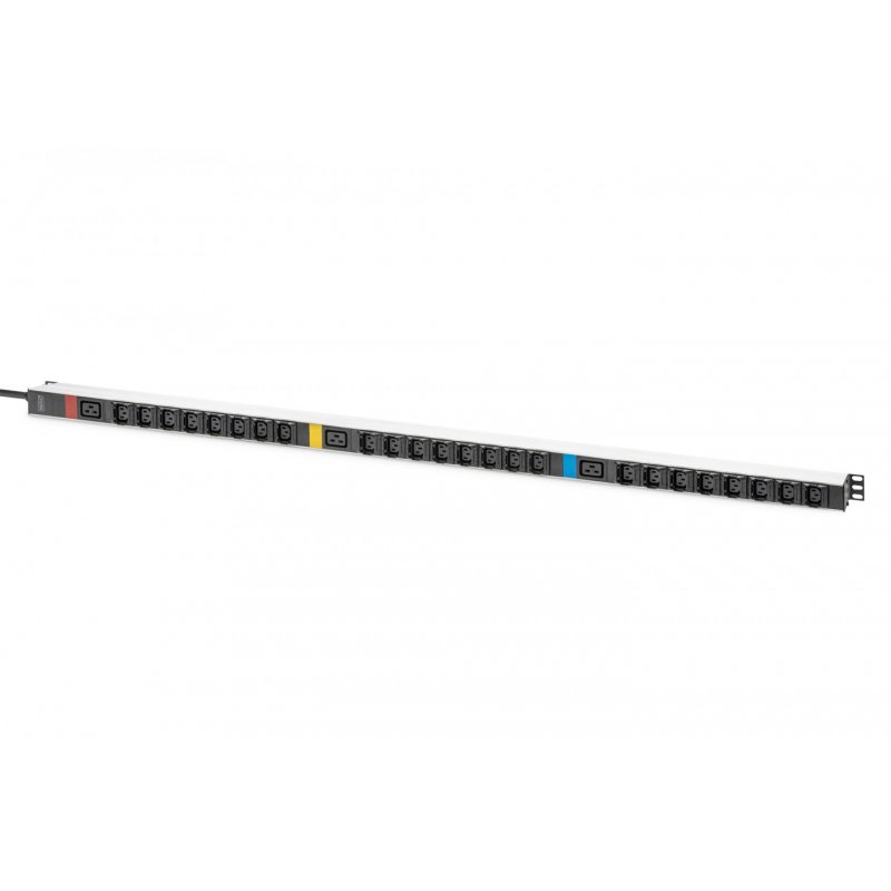 Digitus PDU Basic IT, triphasé 16 A, 24 x C13, 3 x C19, câble d’alimentation 3 m, connecteur IEC 60309 16 A