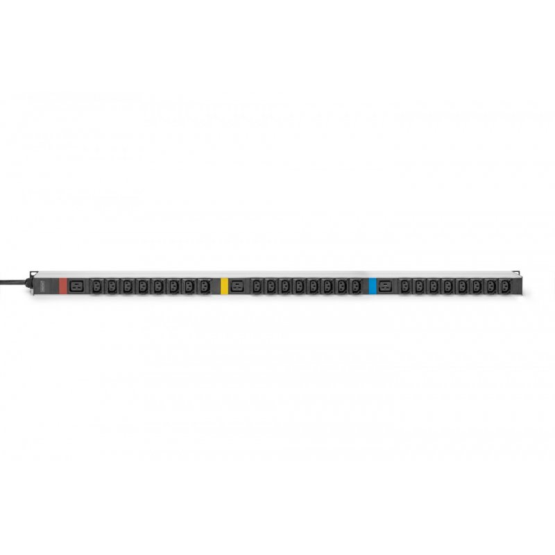 Digitus Basic IT PDU, 3-phase 16A, 24 x C13, 3 x C19, 3 m supply cable, IEC 60309 16 A plug