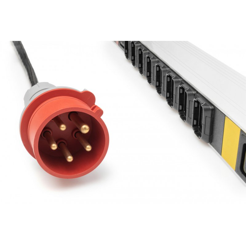 Digitus PDU Basic IT, triphasé 16 A, 24 x C13, 3 x C19, câble d’alimentation 3 m, connecteur IEC 60309 16 A