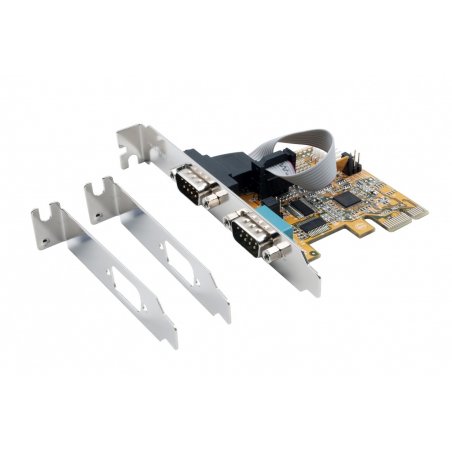 IO Exsys PCIe x1  2x Seriell DB9 (EX-44082) inkl. LP