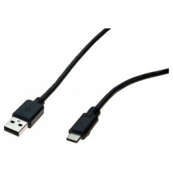 Cordon USB 2.0 type A / C noir 1m
