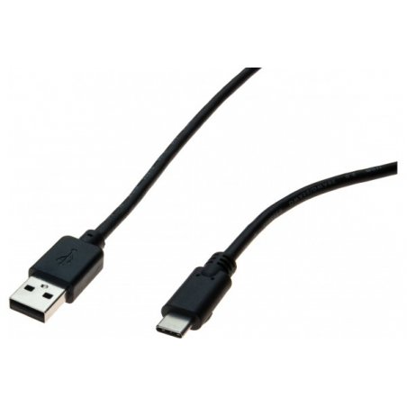 Cordon USB 2.0 type A / C noir 1m