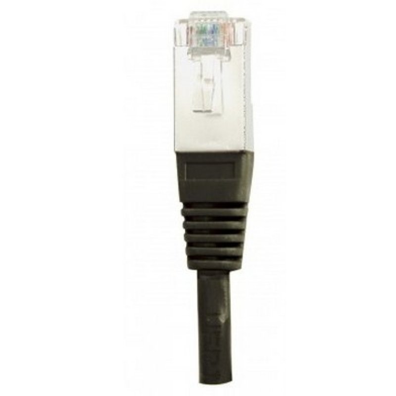 Cable RJ45 patch F/UTP CAT 5 - 10m Noir - Alu / Cuivre 100 Mhz
