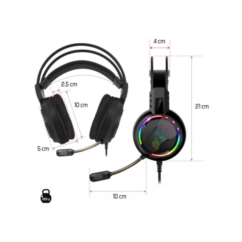 Spirit of Gamer PRO-H7 Headset Wired Head-band Gaming USB Type-A Black