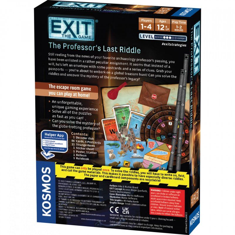 Thames & Kosmos EXIT: The Game - The Professor's Last Riddle Board game Detective