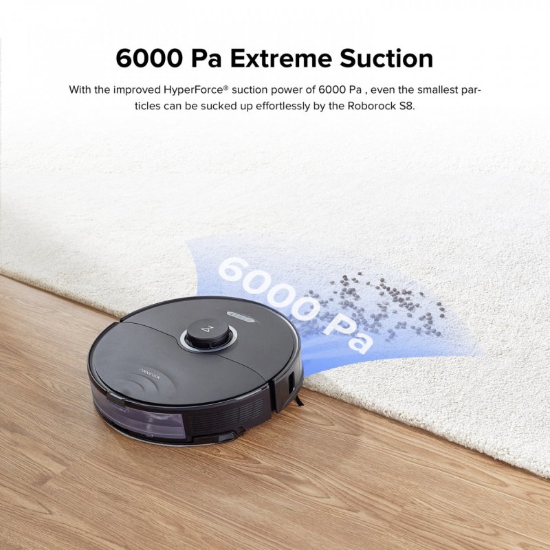 Roborock S8 robot vacuum 0.4 L Bagless Black