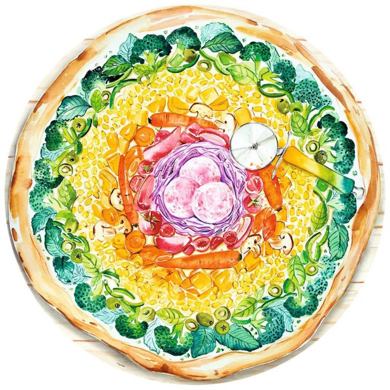 Ravensburger Puzzle rond 500 p - Pizza (Circle of Colors)