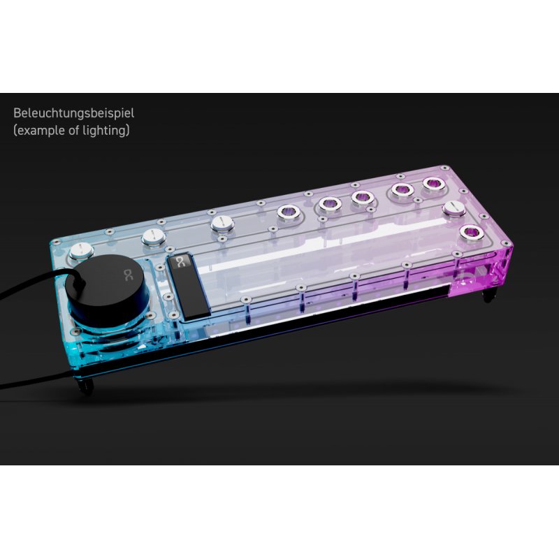 Alphacool Core Distro Plate 360 mm Links mit VPP, ARGB - Acryl