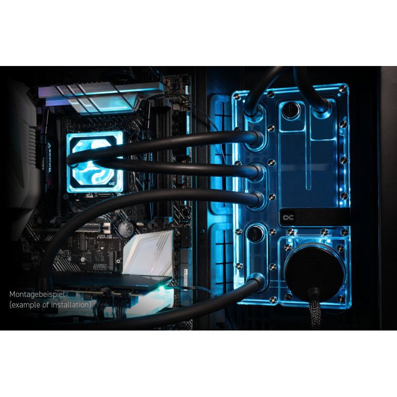 Alphacool Core Distro Plate 360 mm Links mit VPP, ARGB - Acryl