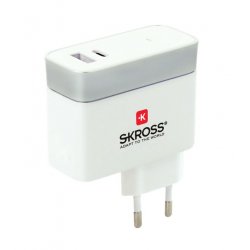§ Skross 2 Ports Charger 1 X USB + 1 TYPE C EURO PLUG