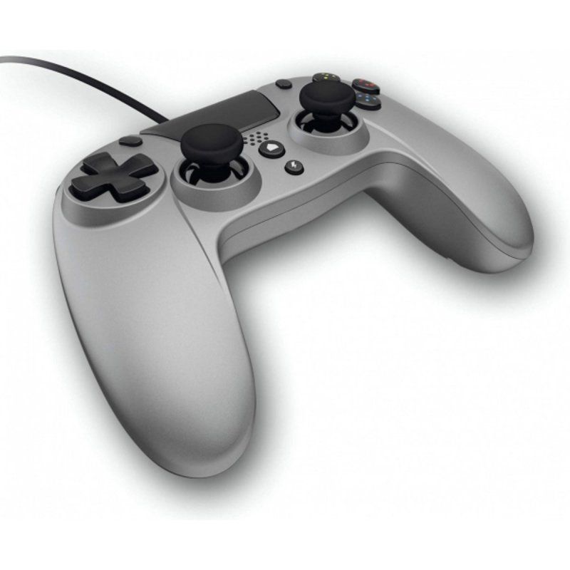 § Gioteck - Manette filaire premium avec port mini-jack VX4 Gris Titane pour PS4 et PC