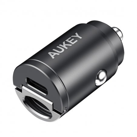 AUKEY CC-A2 chargeur d'appareils mobiles Universel Noir, Argent Allume-cigare
